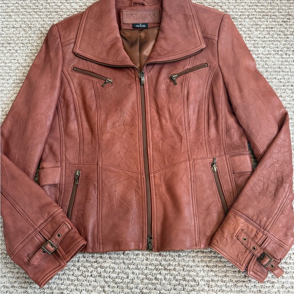 Tribal Women's Rust/Brown Leather Jacket - Picture 1 of 6